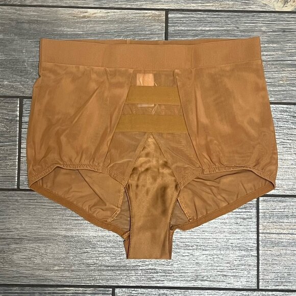 NWT $48 HAH X Free People Hi Waisted Panty Size XS Brown Sugar Sheer Pin Up - Picture 4 of 11